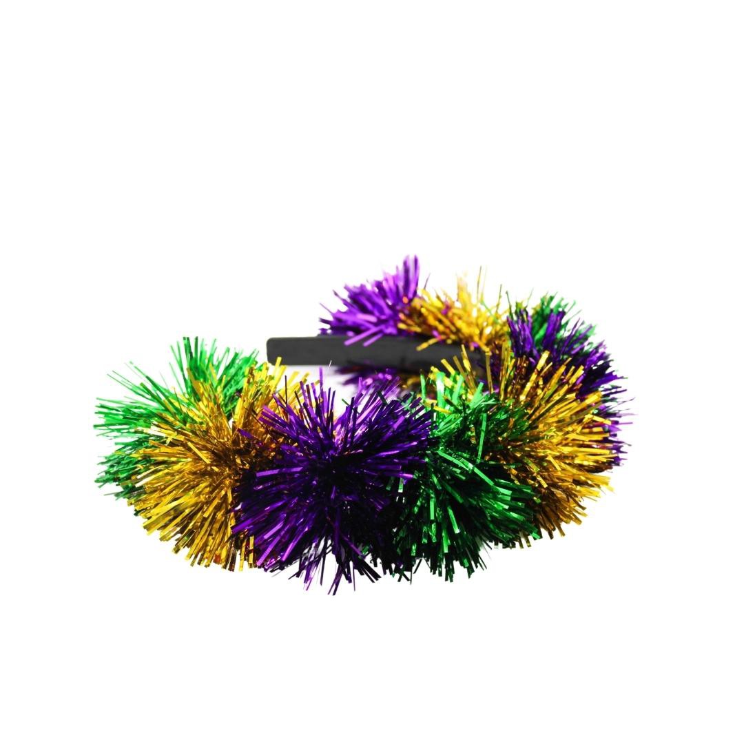 Mardi Gras Pom Pom Headband (Purple, Green, Gold)