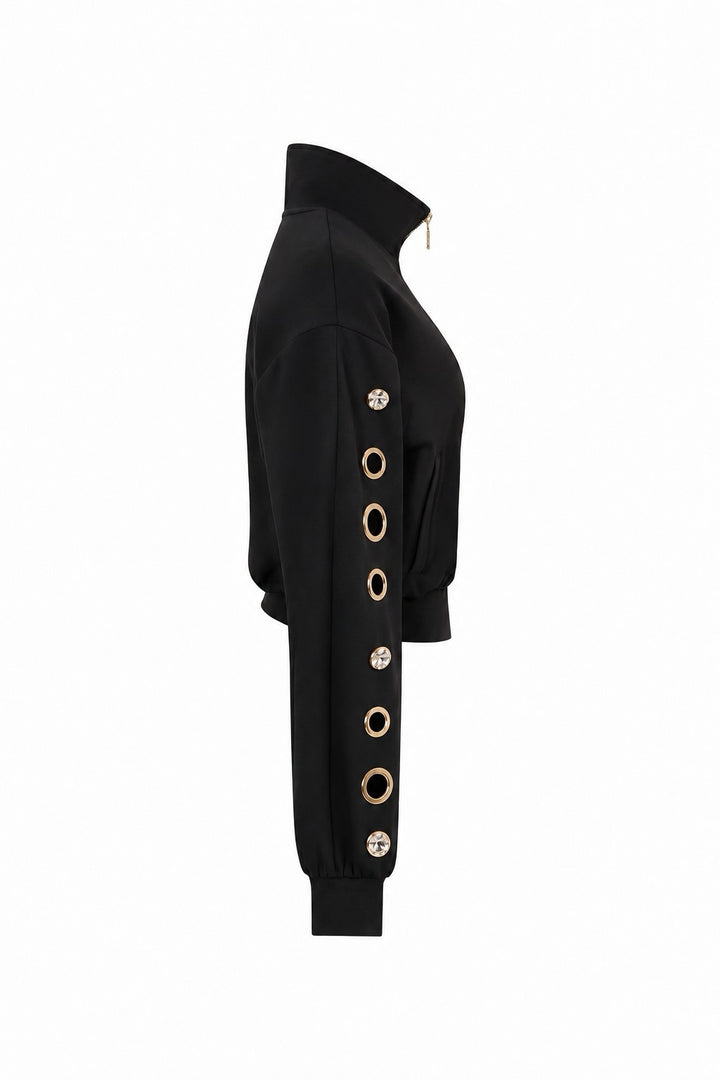 Grommet Sweat Jacket (BLACK) JACKET ONLY