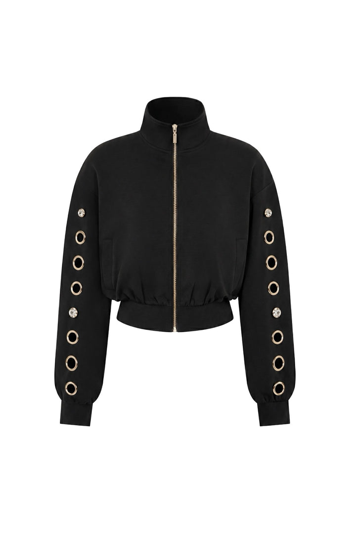 Grommet Sweat Jacket (BLACK) JACKET ONLY