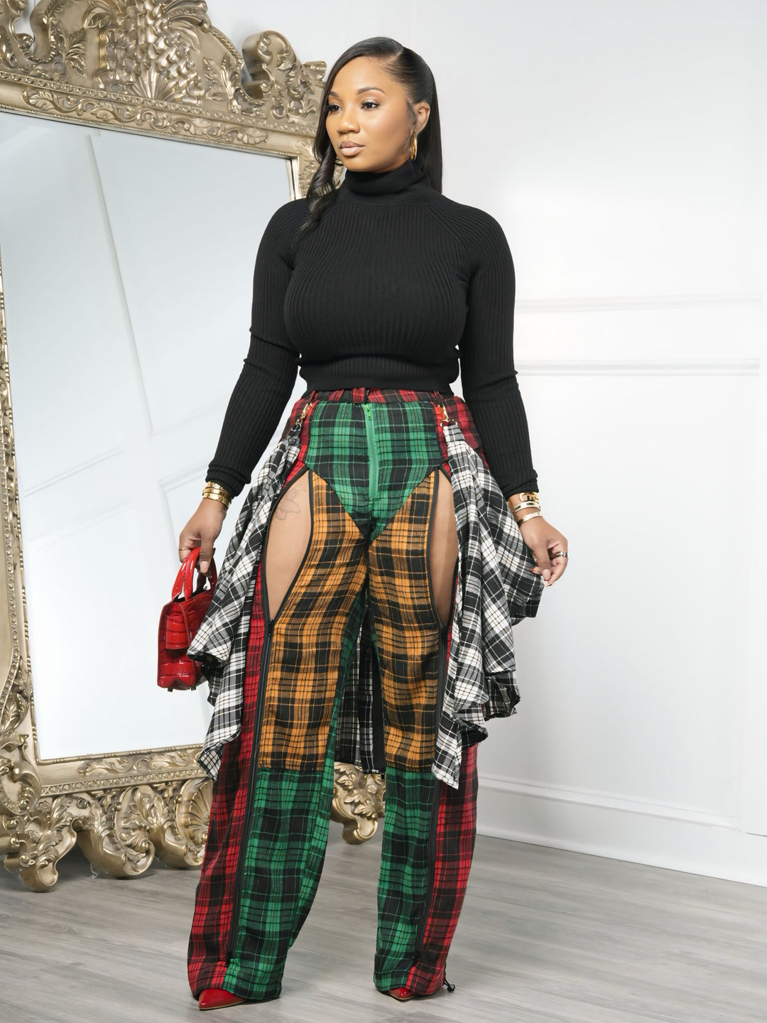 Rebel Layers Plaid Pants