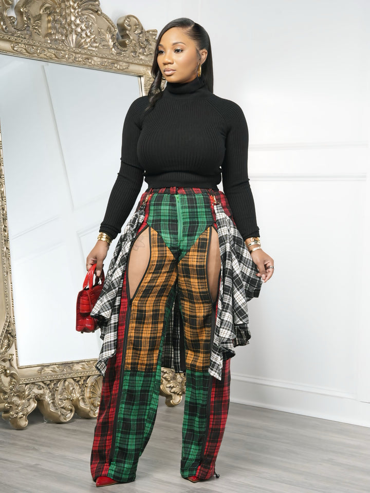 Rebel Layers Plaid Pants