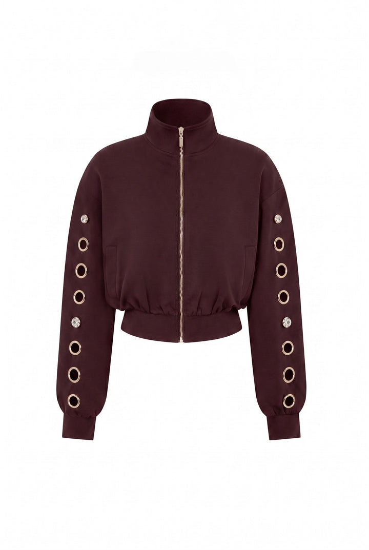 Grommet Sweat Jacket (COCOA POWDER) JACKET ONLY