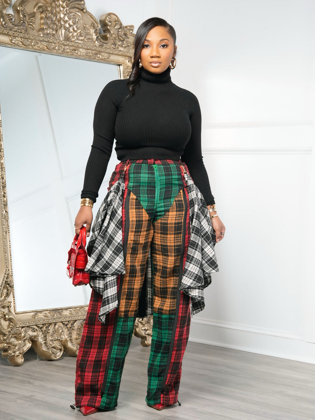 Rebel Layers Plaid Pants