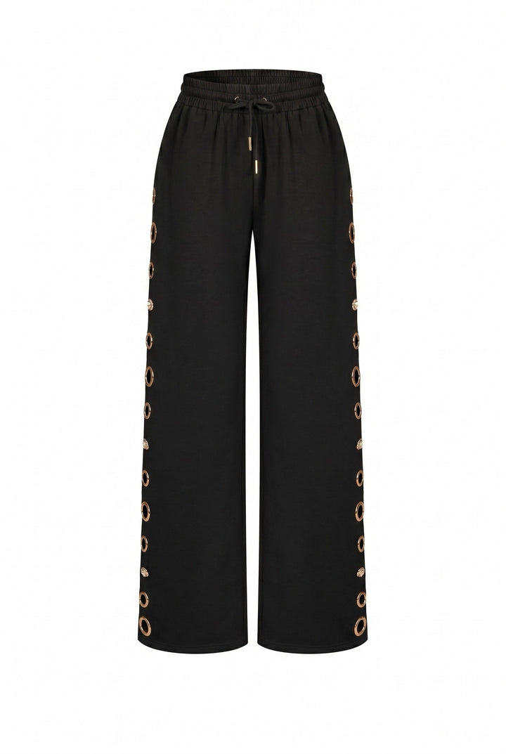 Grommet Sweat Pant  (BLACK) PANTS ONLY