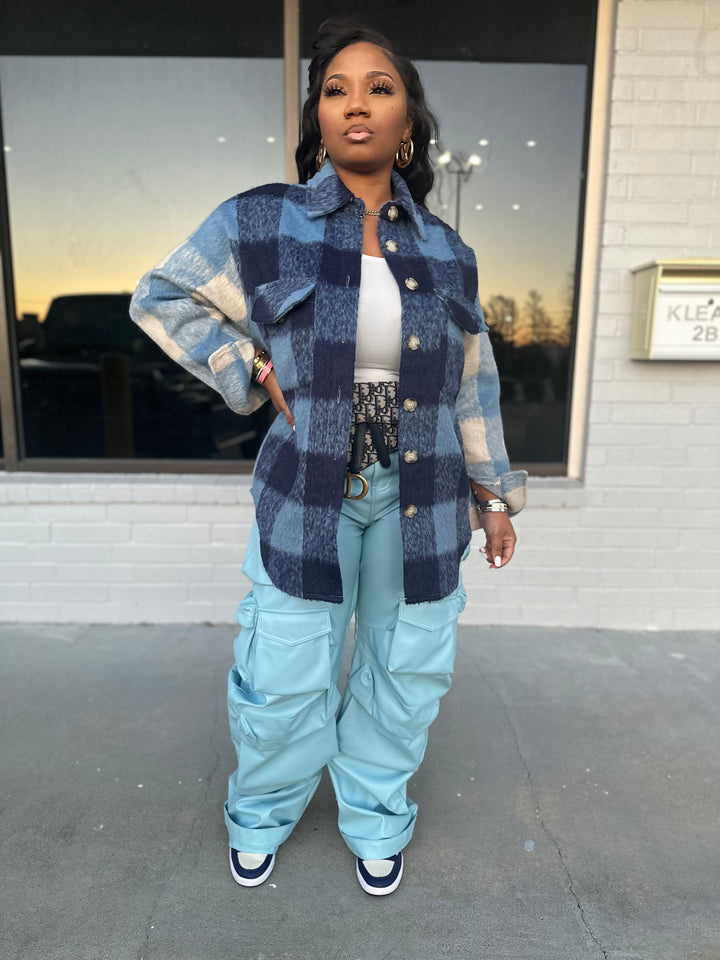 TOASTY PLAID SHACKET (Blue/Multi)