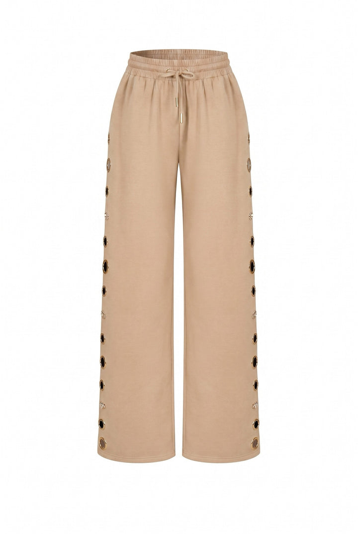 Grommet Sweat Pant  (Beige) PANTS ONLY