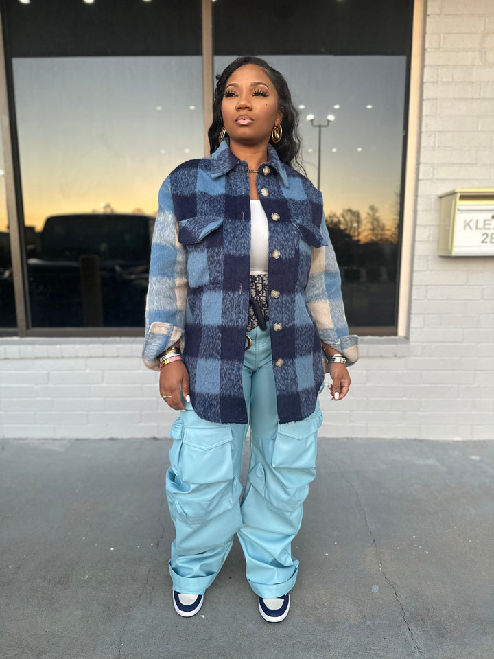 TOASTY PLAID SHACKET (Blue/Multi)