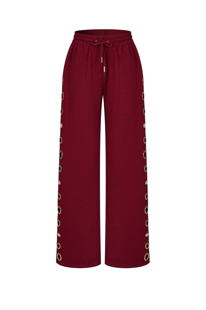 Grommet Sweat Pant (BURGUNDY) PANTS ONLY