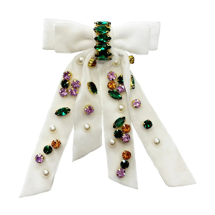 JEWELED RIBBON BOW