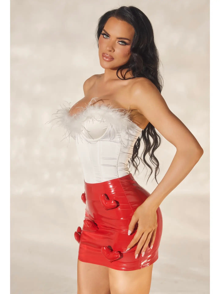 LIQUID LOVE HEART MINI SKIRT