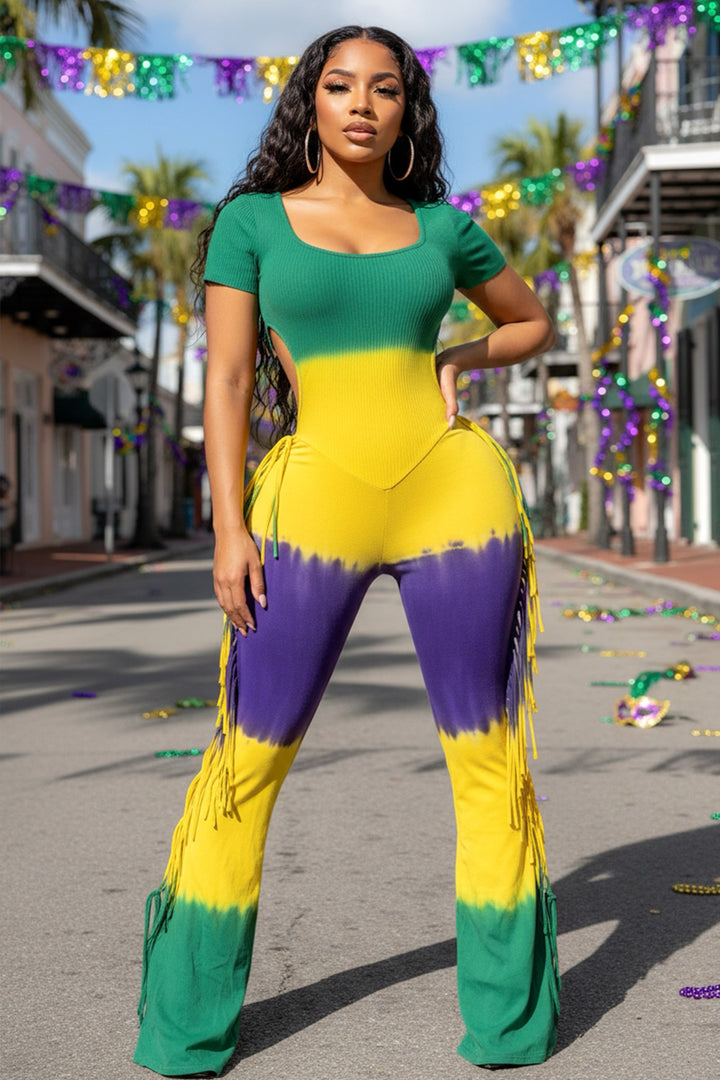 MARDI STRIPES Fringe JUMPSUIT