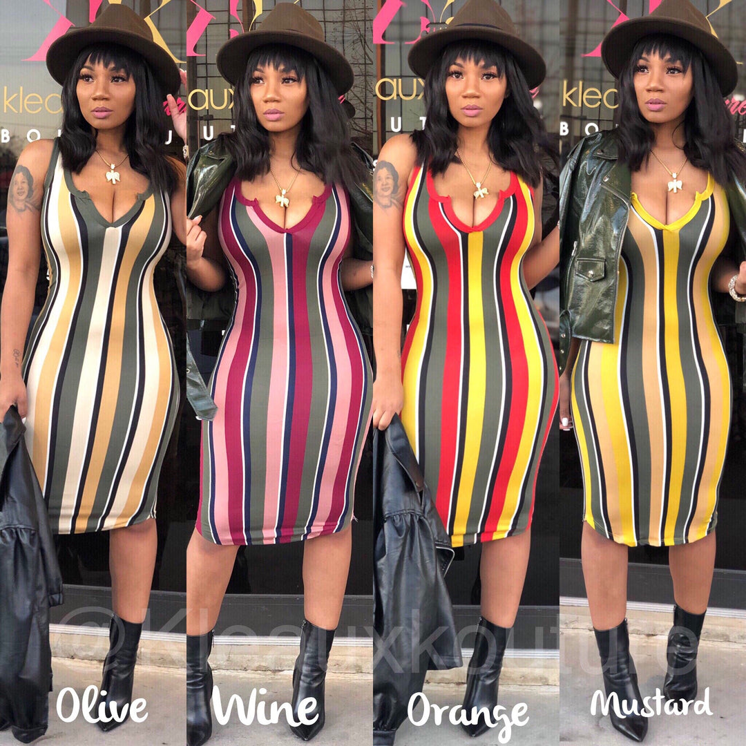 Basic Stripe MIDI DRESS *Reloaded 