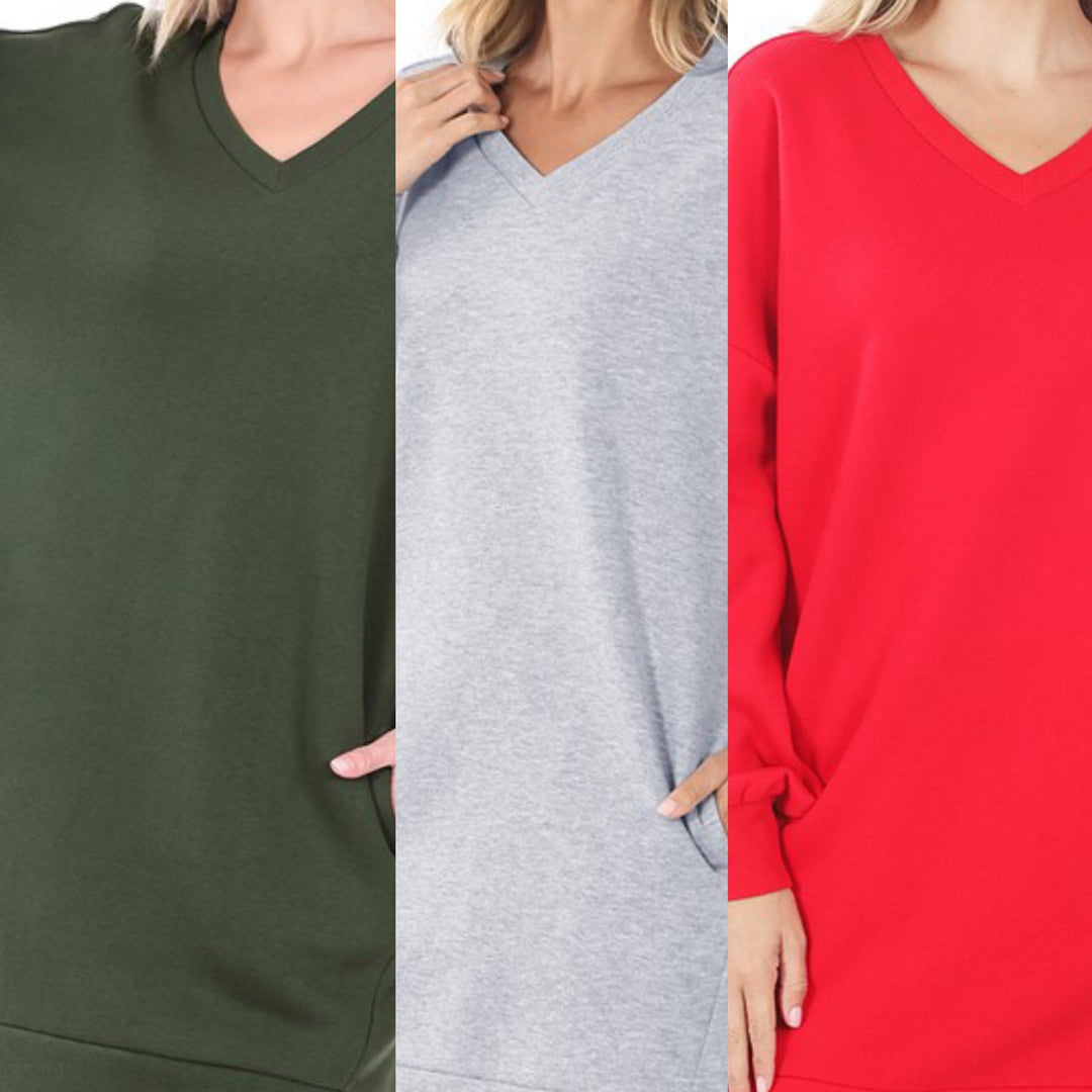 CARE FREE SWEATDRESS (V NECK)