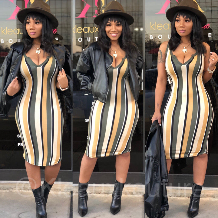 Basic Stripe MIDI DRESS *Reloaded 