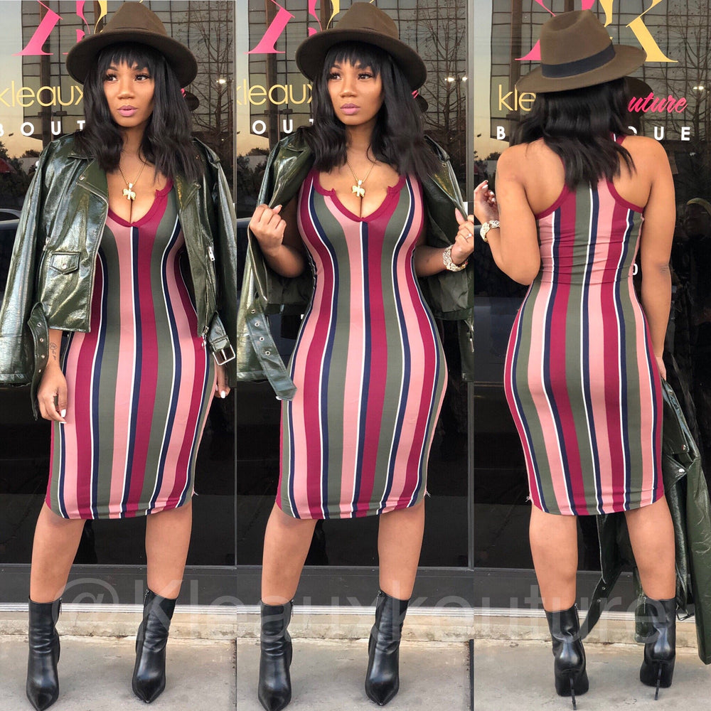 Basic Stripe MIDI DRESS *Reloaded 