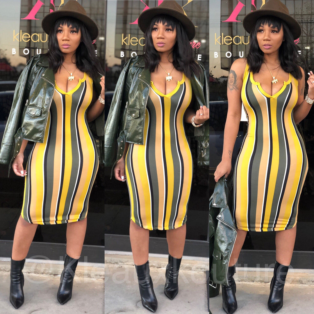 Basic Stripe MIDI DRESS *Reloaded 