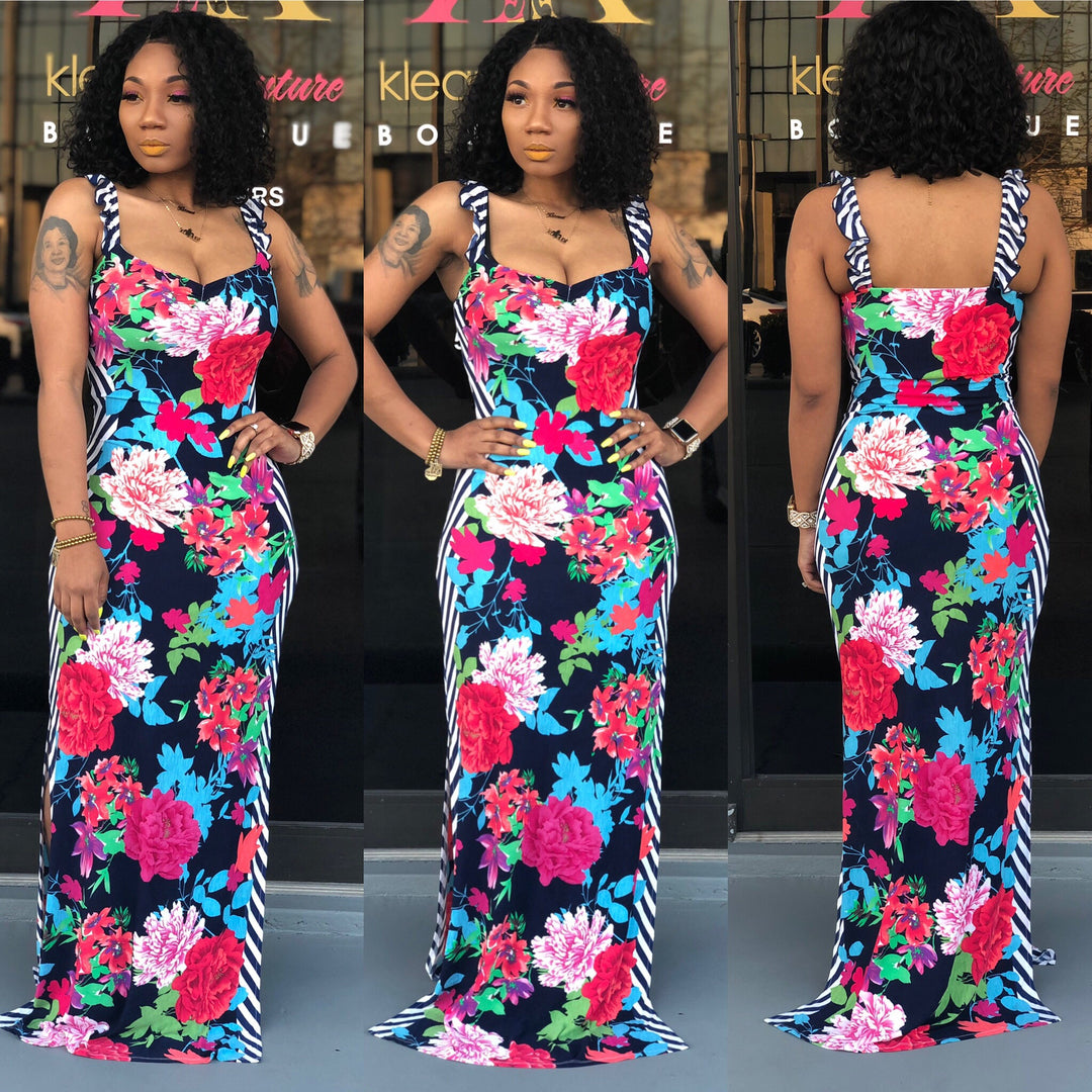 Florals n Stripes Maxi