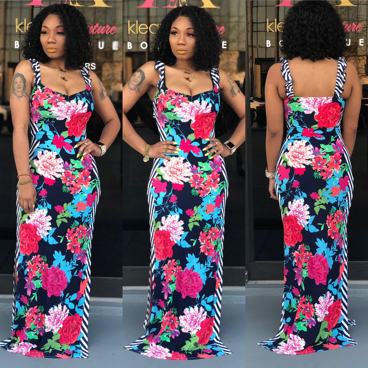 Florals n Stripes Maxi
