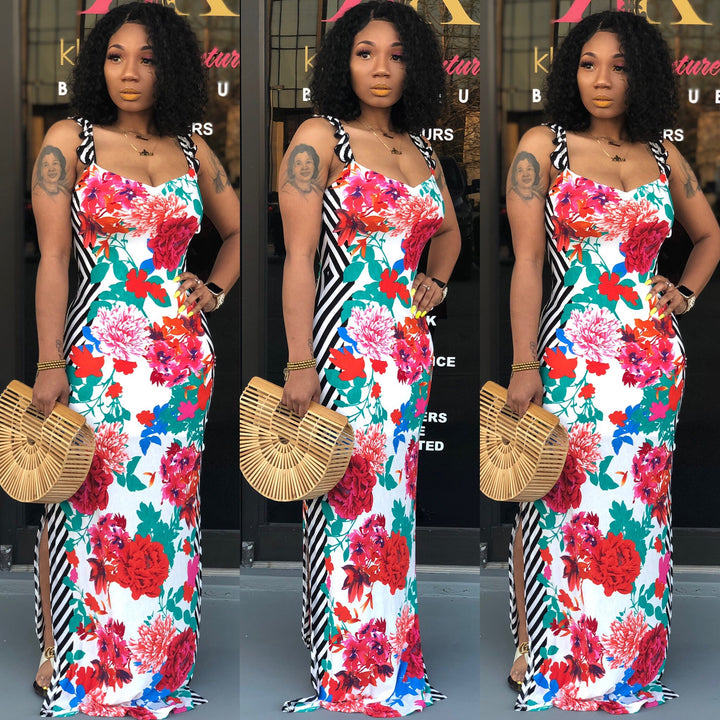 Florals n Stripes Maxi